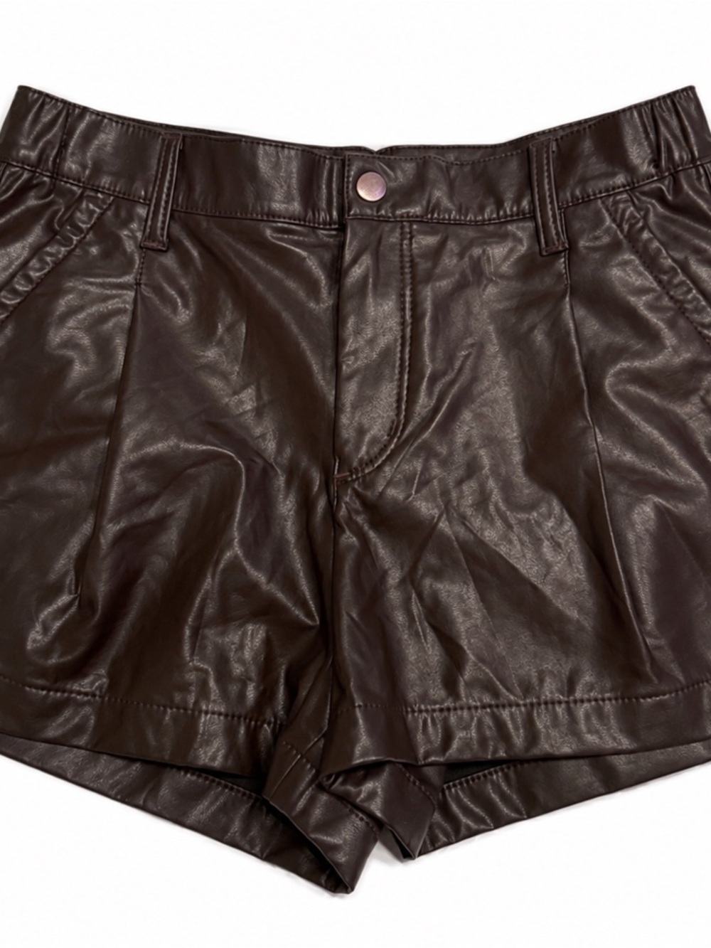 NWT Faux Leather High-Waist Women's Shorts - Dark Brown American eagle